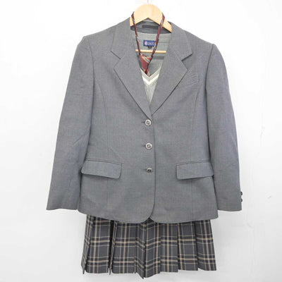 【中古】山口県 慶進高等学校 女子制服 5点 (ブレザー・ニット・スカート) sf072714