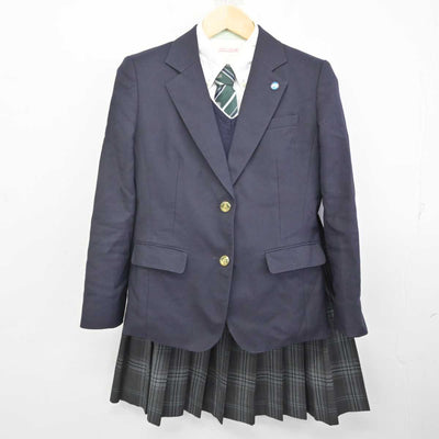 【中古】岩手県 専修大学北上高等学校 女子制服 6点 (ブレザー・ニット・シャツ・スカート) sf072725