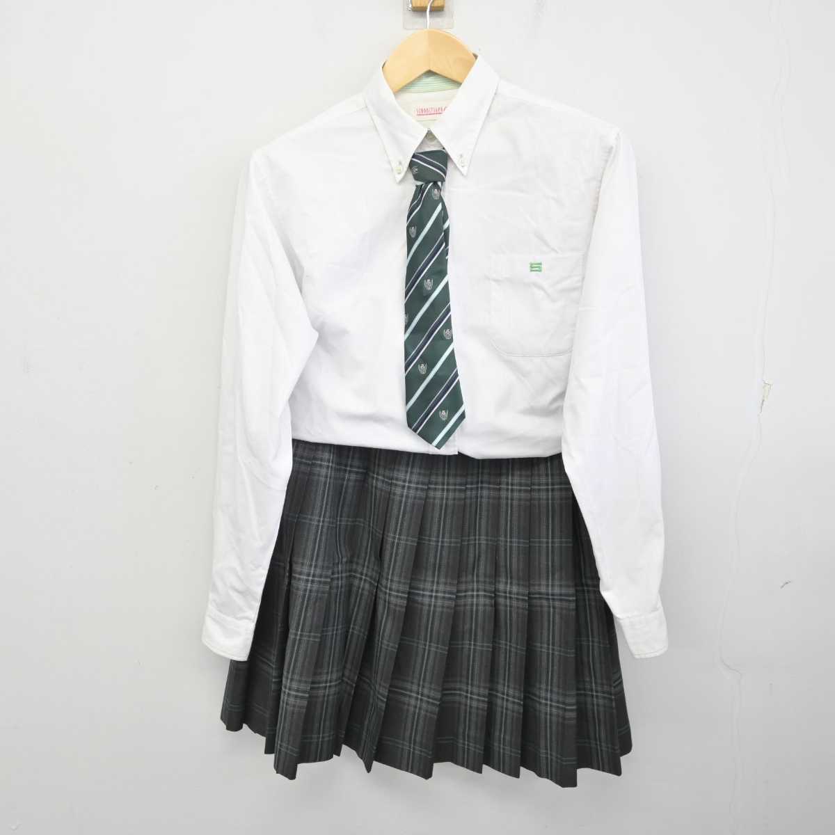 【中古】岩手県 専修大学北上高等学校 女子制服 6点 (ブレザー・ニット・シャツ・スカート) sf072725