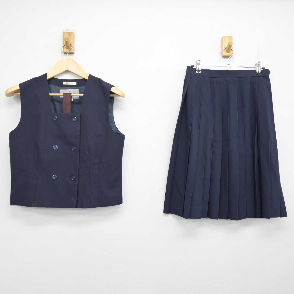 【中古】鳥取県 鳥取商業高等学校 女子制服 3点 (ベスト・スカート) sf072739