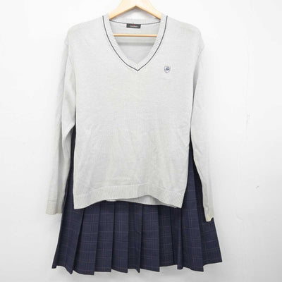 【中古】北海道 篠路中学校 女子制服 4点 (ブレザー・ニット・スカート) sf072741