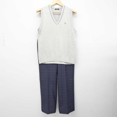 【中古】北海道 篠路中学校 女子制服 2点 (ニットベスト・ズボン) sf072742