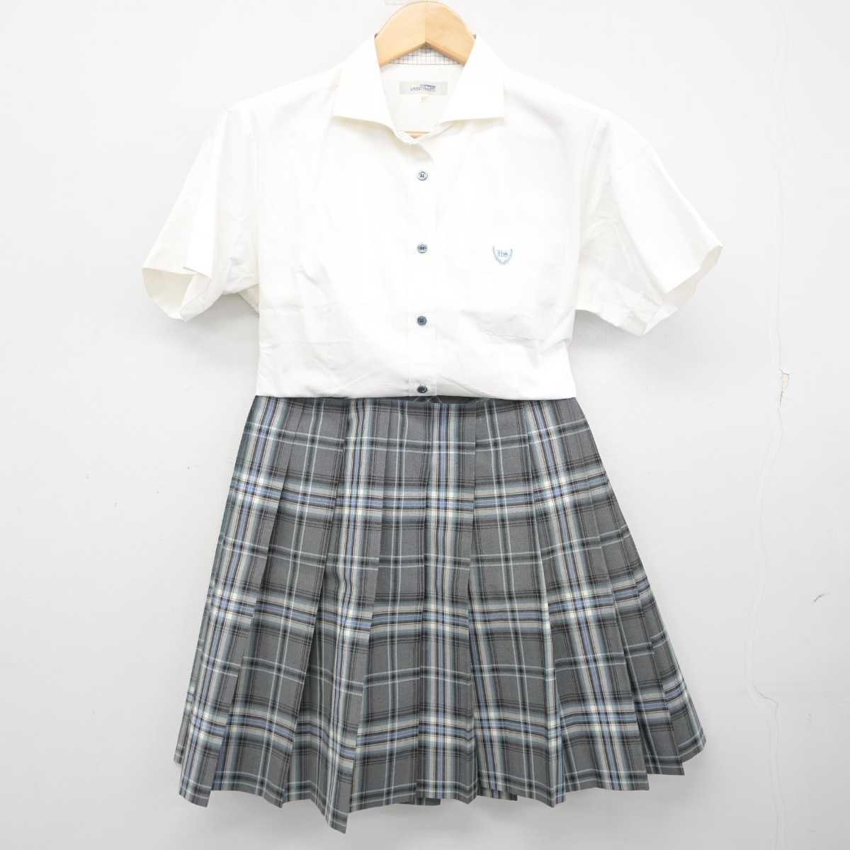 【中古】長野県 穂高商業高等学校 女子制服 3点 (シャツ・スカート) sf072750