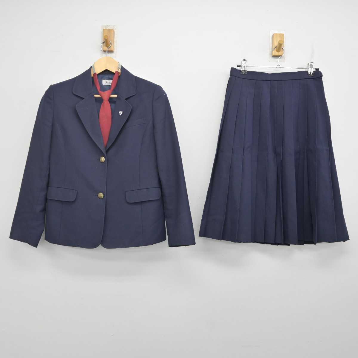 【中古】長野県 豊科北中学校 女子制服 4点 (ブレザー・スカート) sf072751