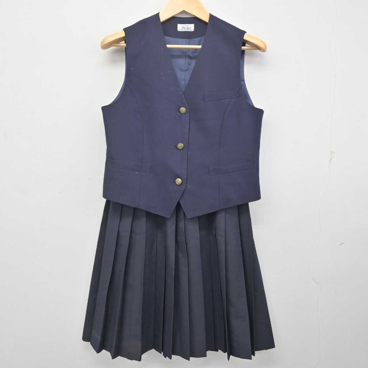 【中古】長野県 豊科北中学校 女子制服 2点 (ベスト・スカート) sf072752