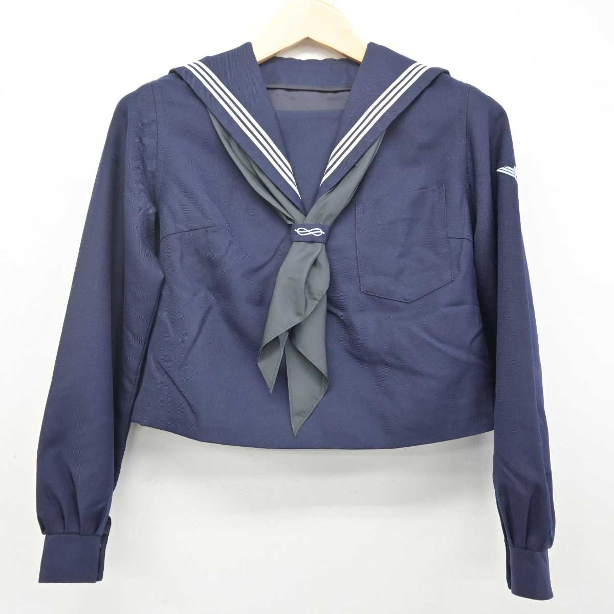 【中古】大分県 大分上野丘高等学校 女子制服 5点 (セーラー服・ニット・スカート) sf072759