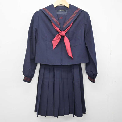 【中古】大分県 大分大学教育学部附属中学校 女子制服 4点 (セーラー服・スカート) sf072761