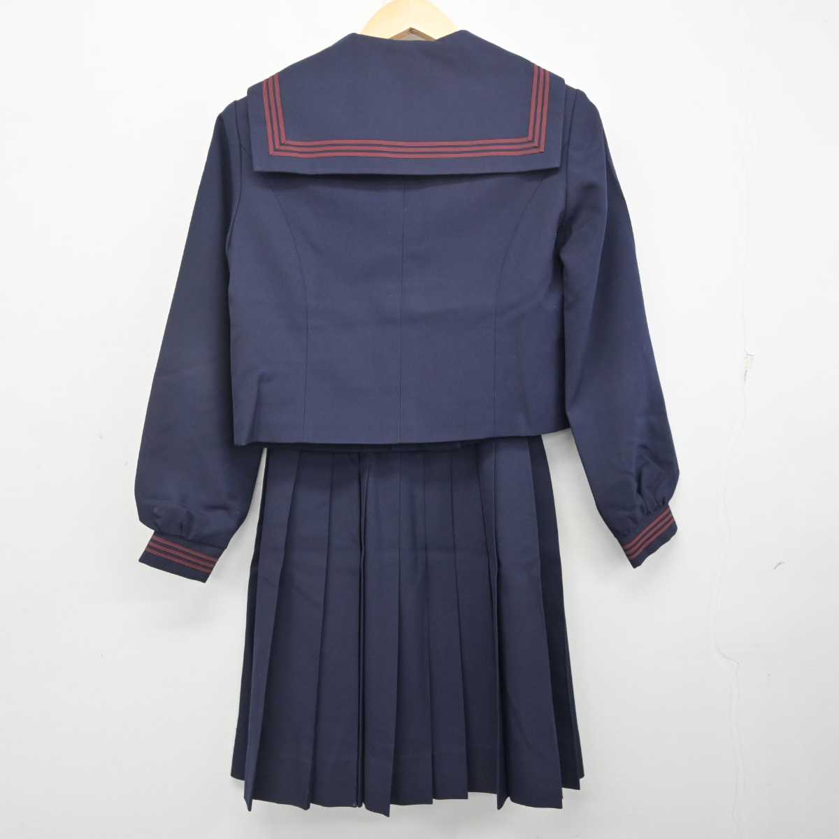 【中古】大分県 大分大学教育学部附属中学校 女子制服 4点 (セーラー服・スカート) sf072761