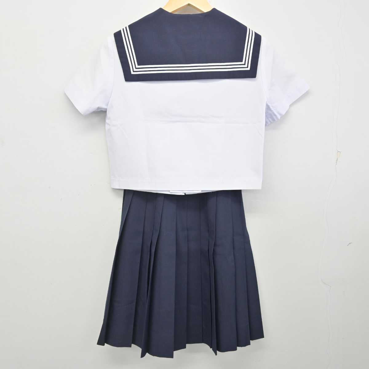 【中古】大分県 大分大学教育学部附属中学校 女子制服 3点 (セーラー服・スカート) sf072762