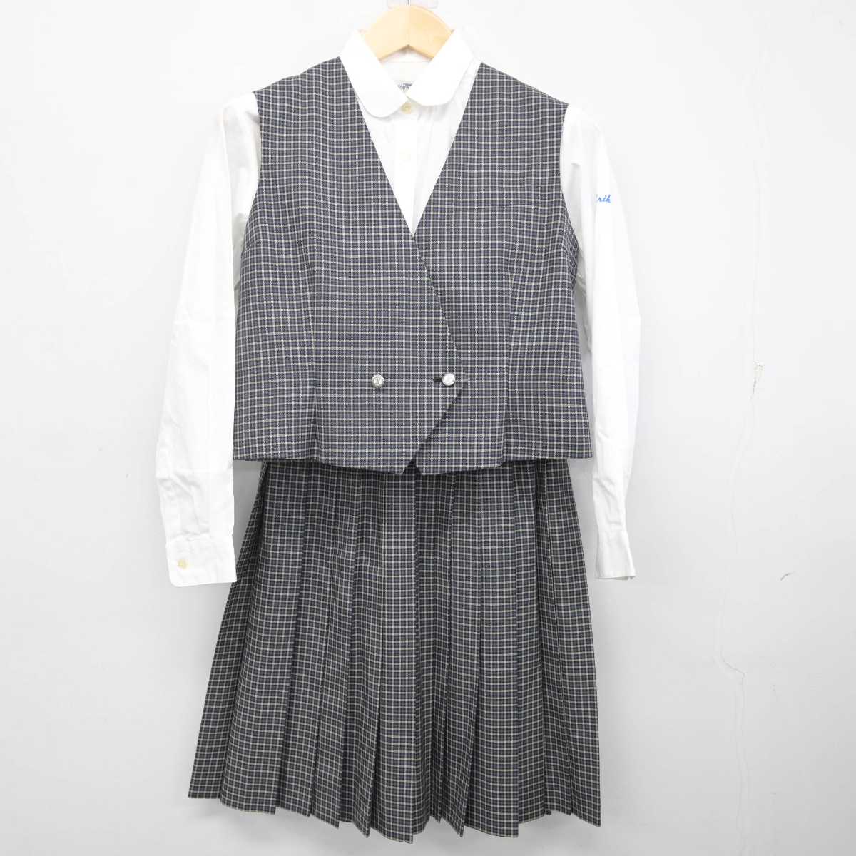 【中古】佐賀県 有田工業高等学校 女子制服 4点 (ブレザー・ベスト・シャツ・スカート) sf072763