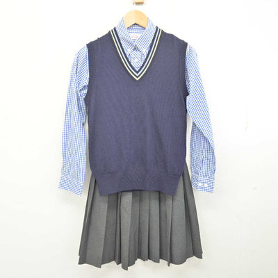 【中古】兵庫県 須磨翔風高等学校 女子制服 4点 (ブレザー・ニットベスト・シャツ・スカート) sf072776