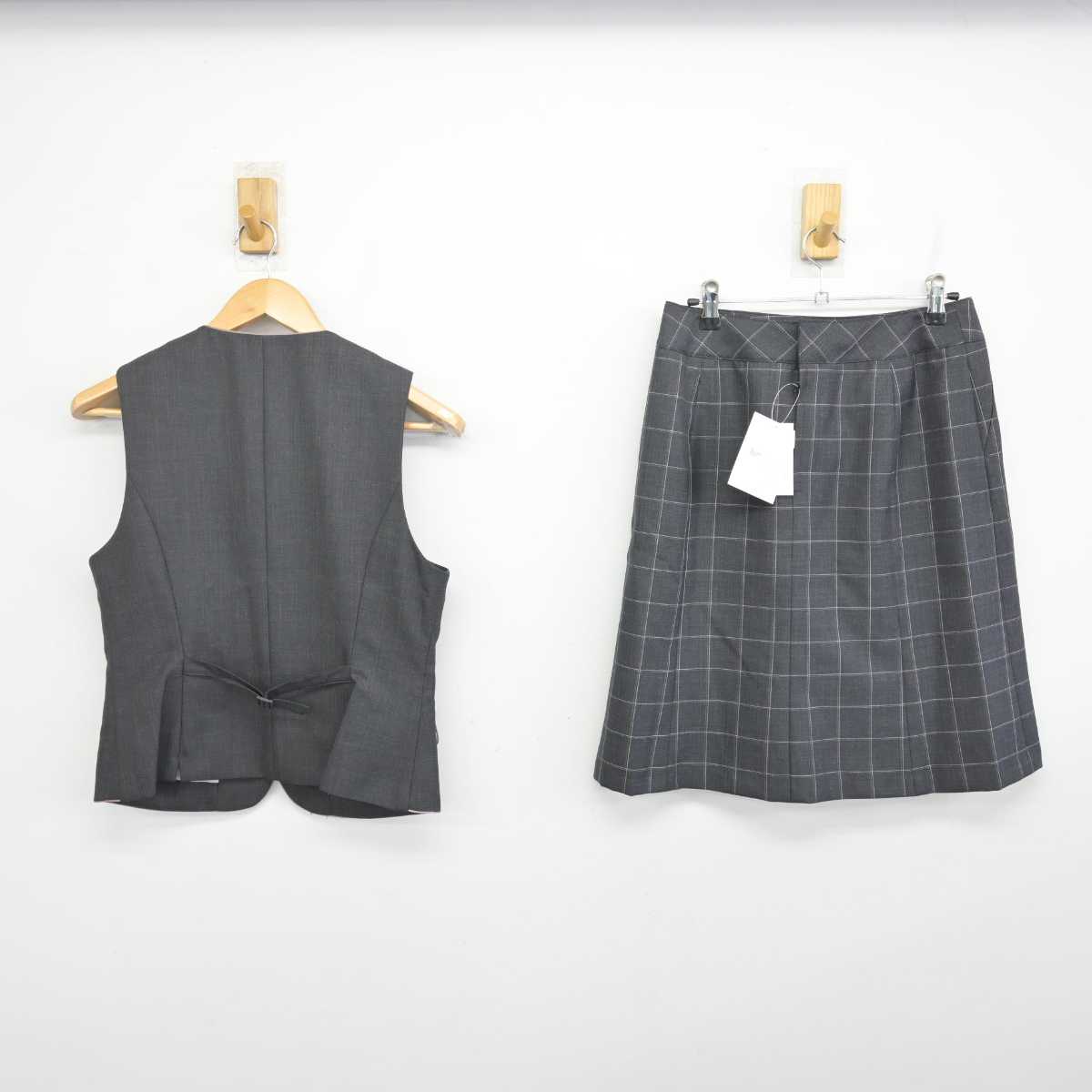 【中古】 事務服 女子制服 3点 (ベスト・スカート) sf072789