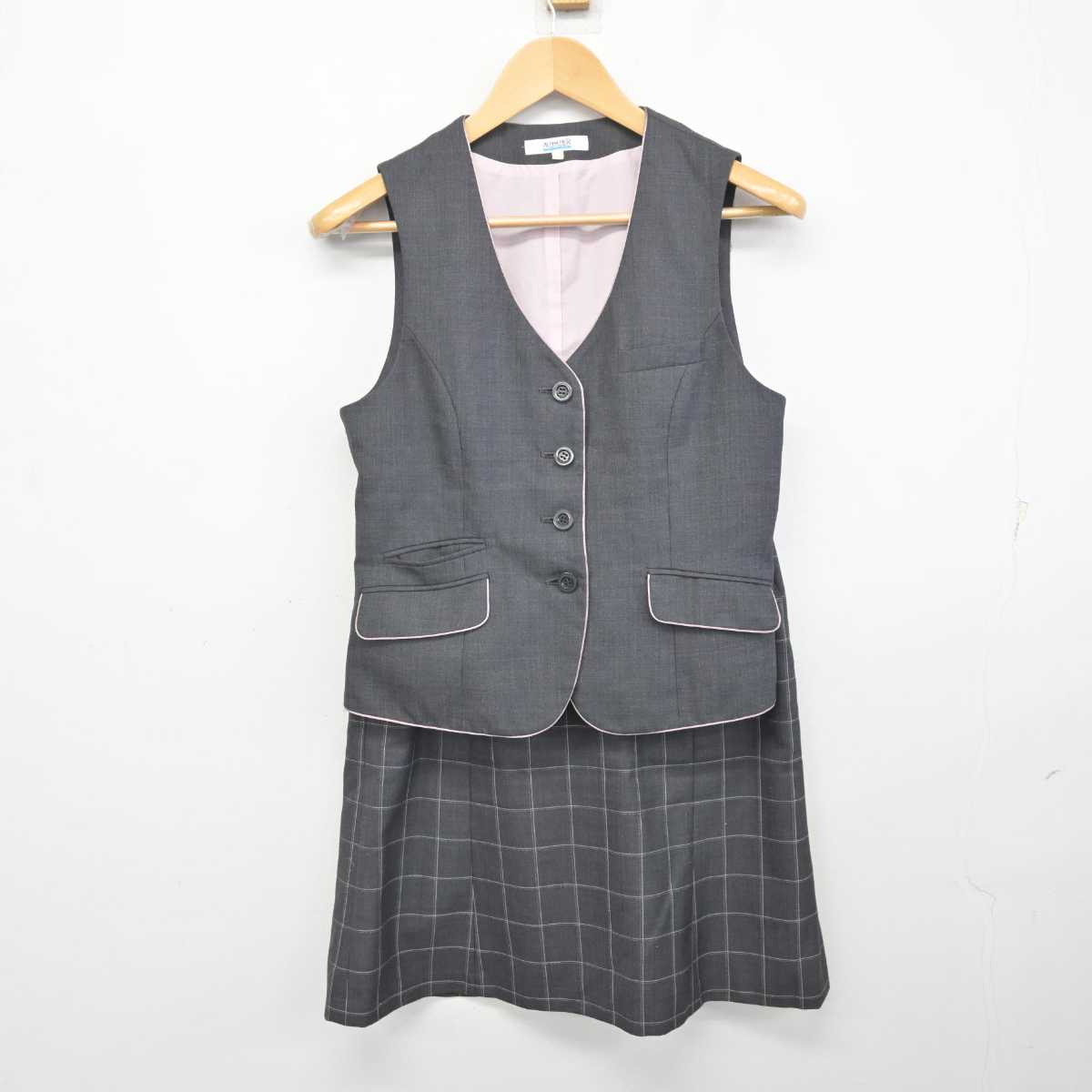 【中古】 事務服 女子制服 2点 (ベスト・スカート) sf072791