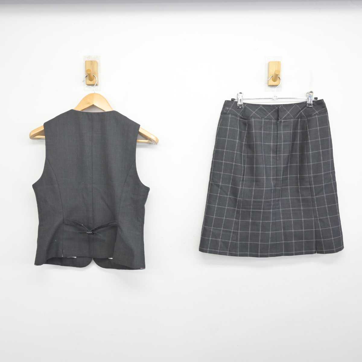 【中古】 事務服 女子制服 2点 (ベスト・スカート) sf072791