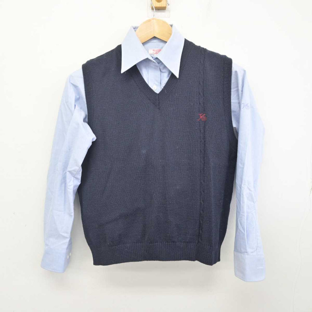 中古】埼玉県 開智高等学校 女子制服 2点 (ニットベスト・シャツ