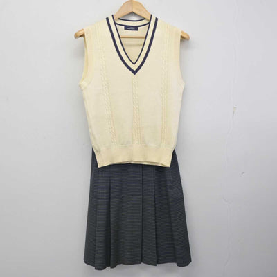 【中古】沖縄県 陽明高等学校 女子制服 3点 (ブレザー・ニットベスト・スカート) sf072821