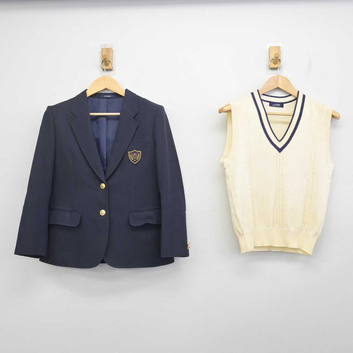 中古】沖縄県 陽明高等学校 女子制服 3点 (ブレザー・ニットベスト