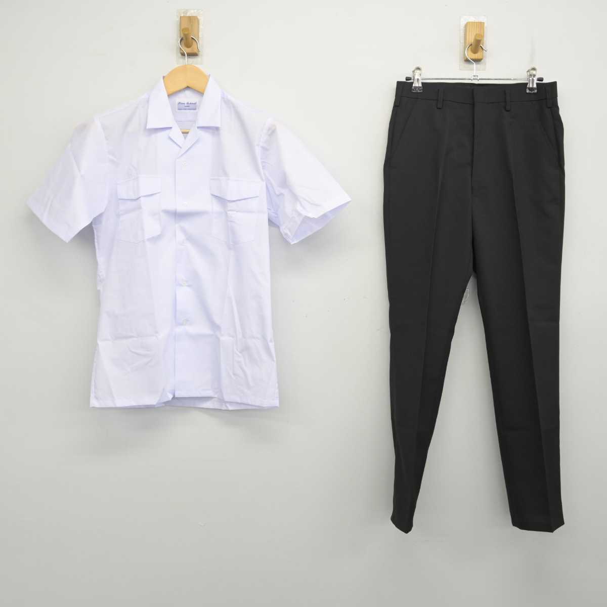 【中古】愛知県 若水中学校　 男子制服 2点 (シャツ・ズボン) sf072828