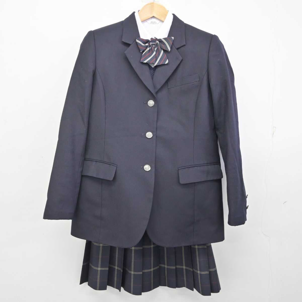 【中古】東京都 駒沢大学高等学校 女子制服 5点 (ブレザー・ニット・シャツ・スカート) sf072855