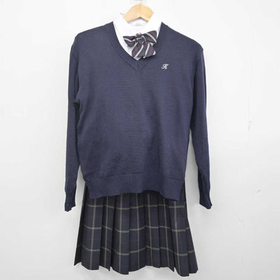 【中古】東京都 駒沢大学高等学校 女子制服 5点 (ブレザー・ニット・シャツ・スカート) sf072855