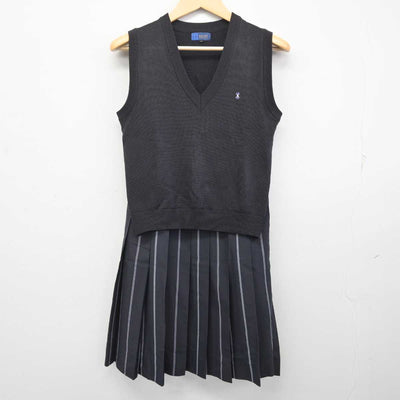 【中古】広島県 如水館高等学校 女子制服 3点 (ニットベスト・スカート) sf072874