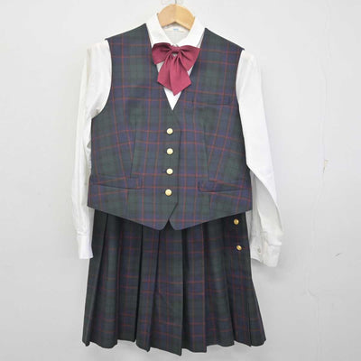 【中古】東京都 鶴川高等学校 女子制服 5点 (ブレザー・ベスト・シャツ・スカート) sf072880