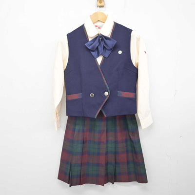 【中古】神奈川県 大西学園中学校・高等学校 女子制服 6点 (ブレザー・ベスト・シャツ・スカート) sf072898