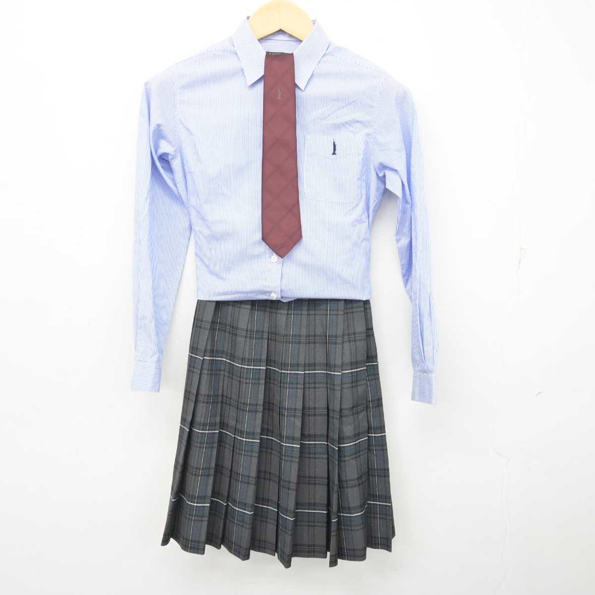 【中古】新潟県 帝京長岡高等学校 女子制服 4点 (ブレザー・シャツ・スカート) sf072937