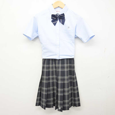 【中古】大阪府 貝塚高等学校 女子制服 4点 (ニットベスト・シャツ・スカート) sf072943