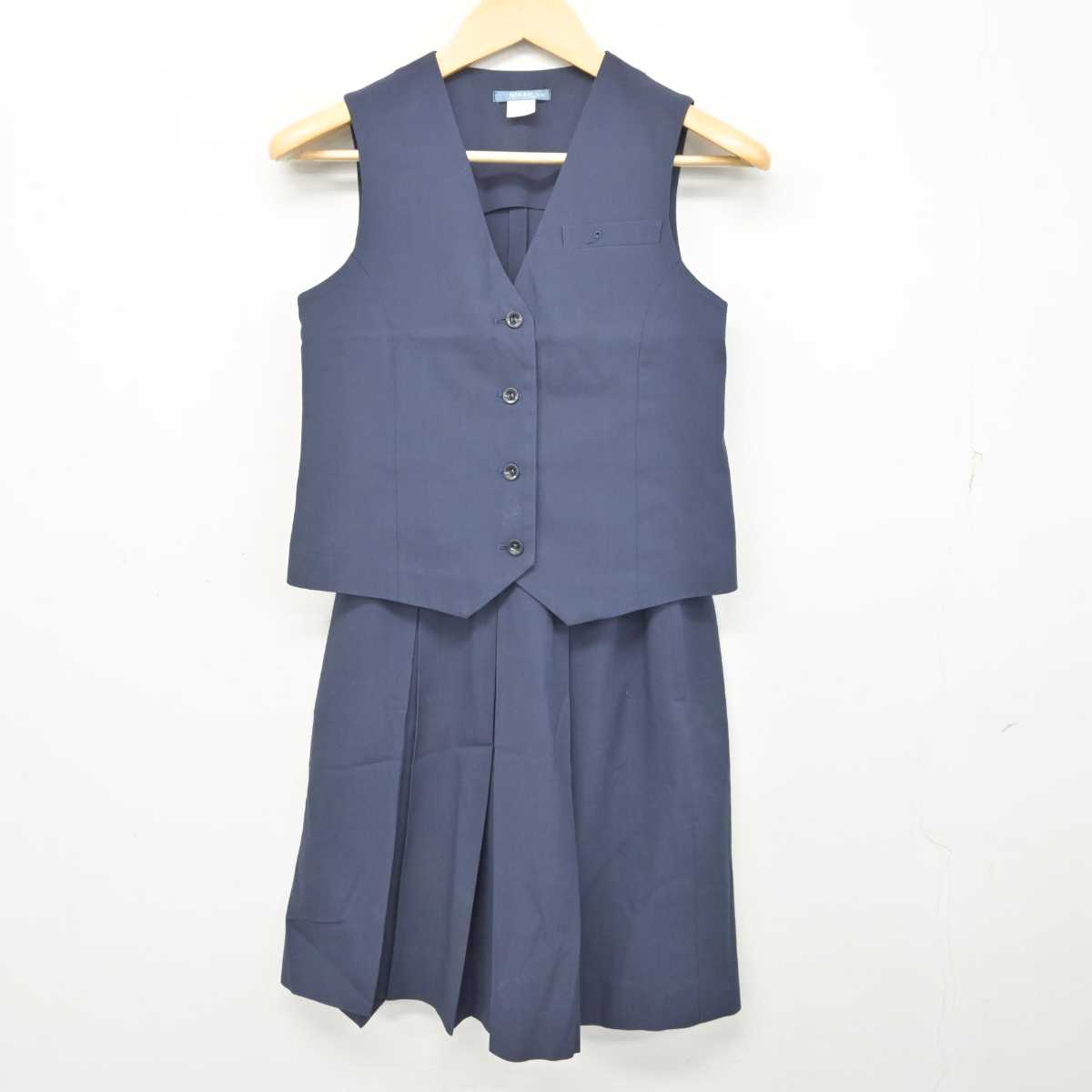 【中古】愛知県 小坂井高等学校 女子制服 2点 (ベスト・スカート) sf072959