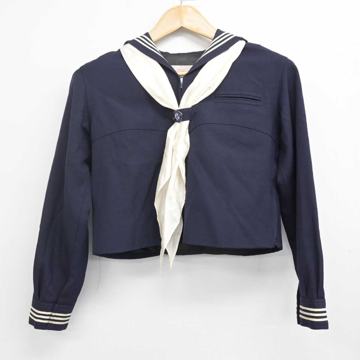 【中古】東京都 女子聖学院中学校・高等学校 女子制服 5点 (セーラー服・スカート) sf072965