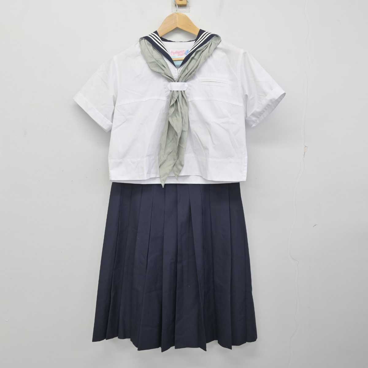 【中古】東京都 女子聖学院中学校・高等学校 女子制服 5点 (セーラー服・スカート) sf072966