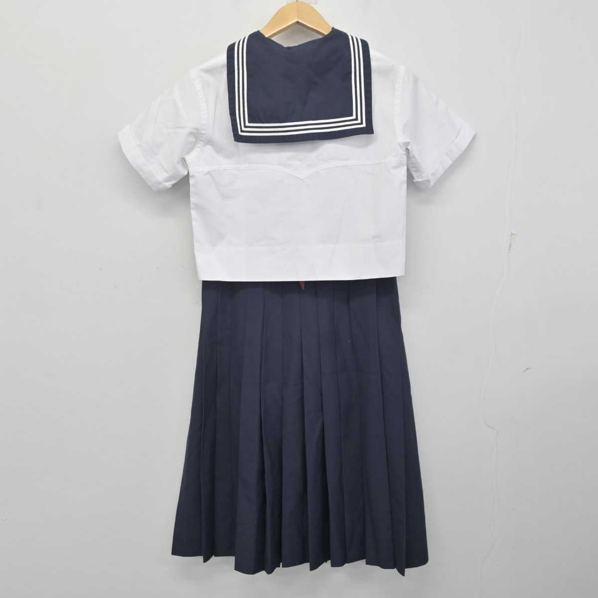 【中古】東京都 女子聖学院中学校・高等学校 女子制服 5点 (セーラー服・スカート) sf072975