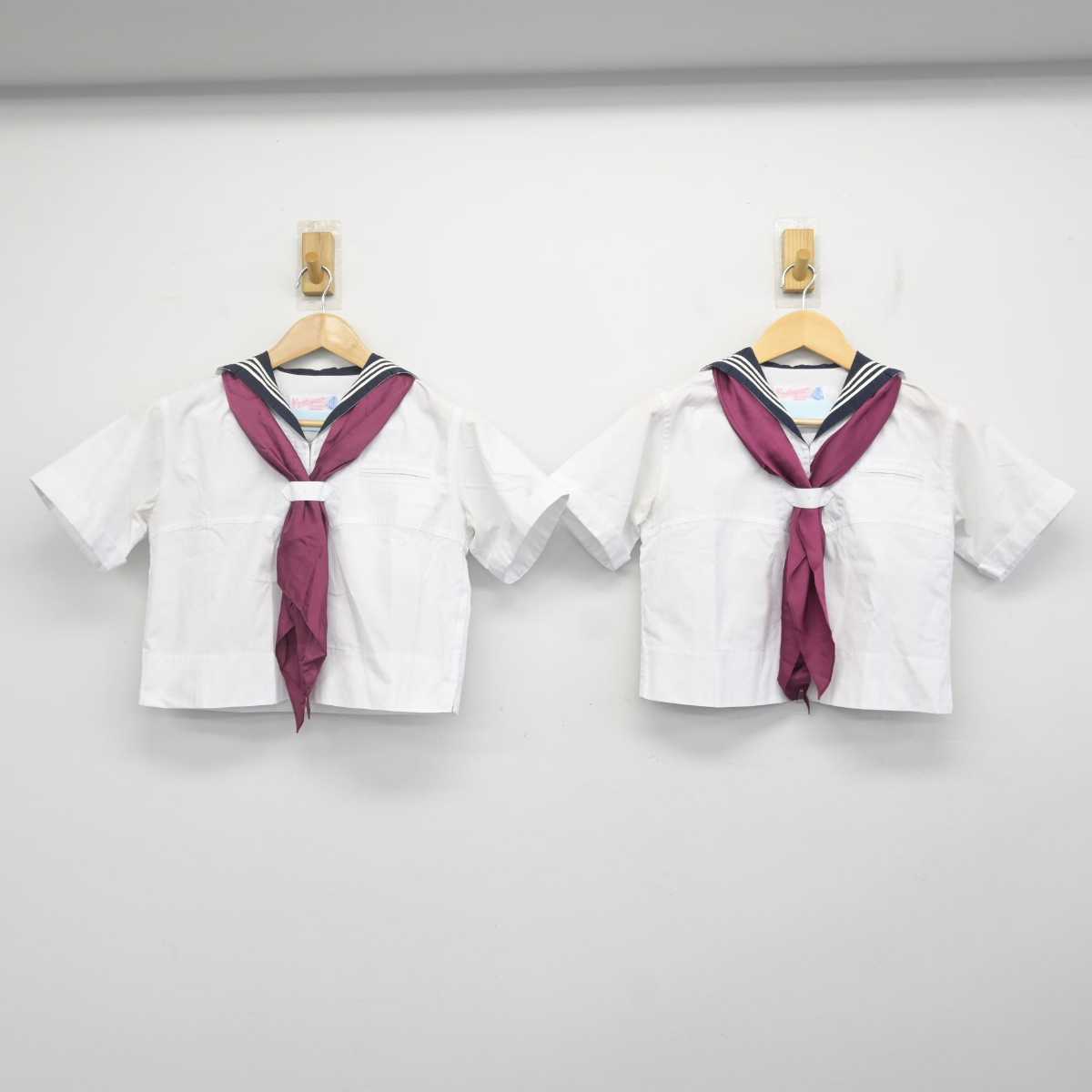 【中古】東京都 女子聖学院中学校・高等学校 女子制服 5点 (セーラー服・スカート) sf072975