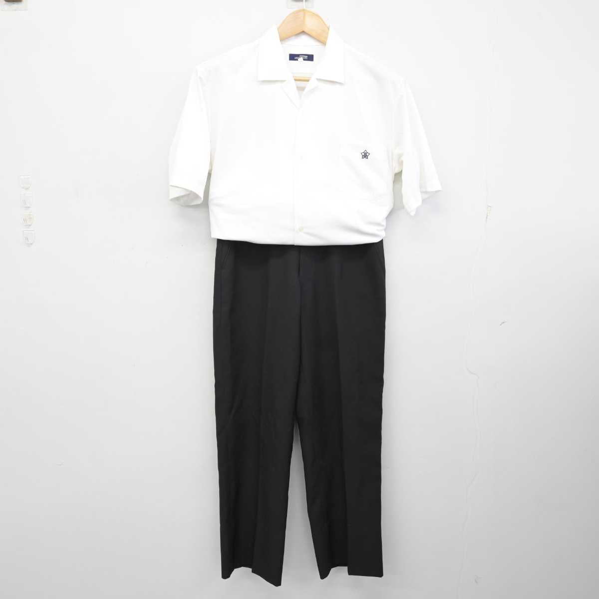 【中古】新潟県 巻高等学校 男子制服 3点 (シャツ・ズボン) sf073018