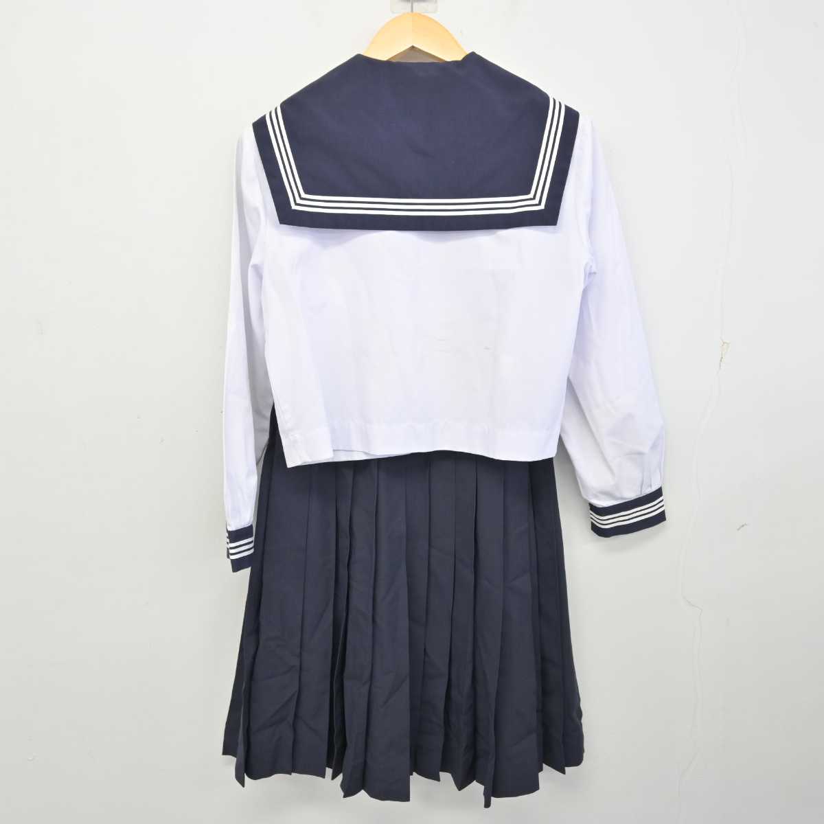 【中古】茨城県 波崎第三中学校 女子制服 3点 (セーラー服・セーラー服・スカート) sf073044