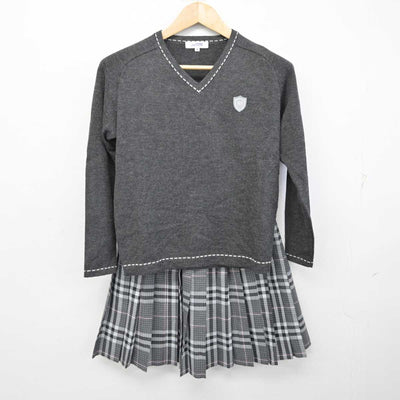 【中古】埼玉県 正智深谷高等学校 女子制服 4点 (ブレザー・ニット・スカート) sf073046