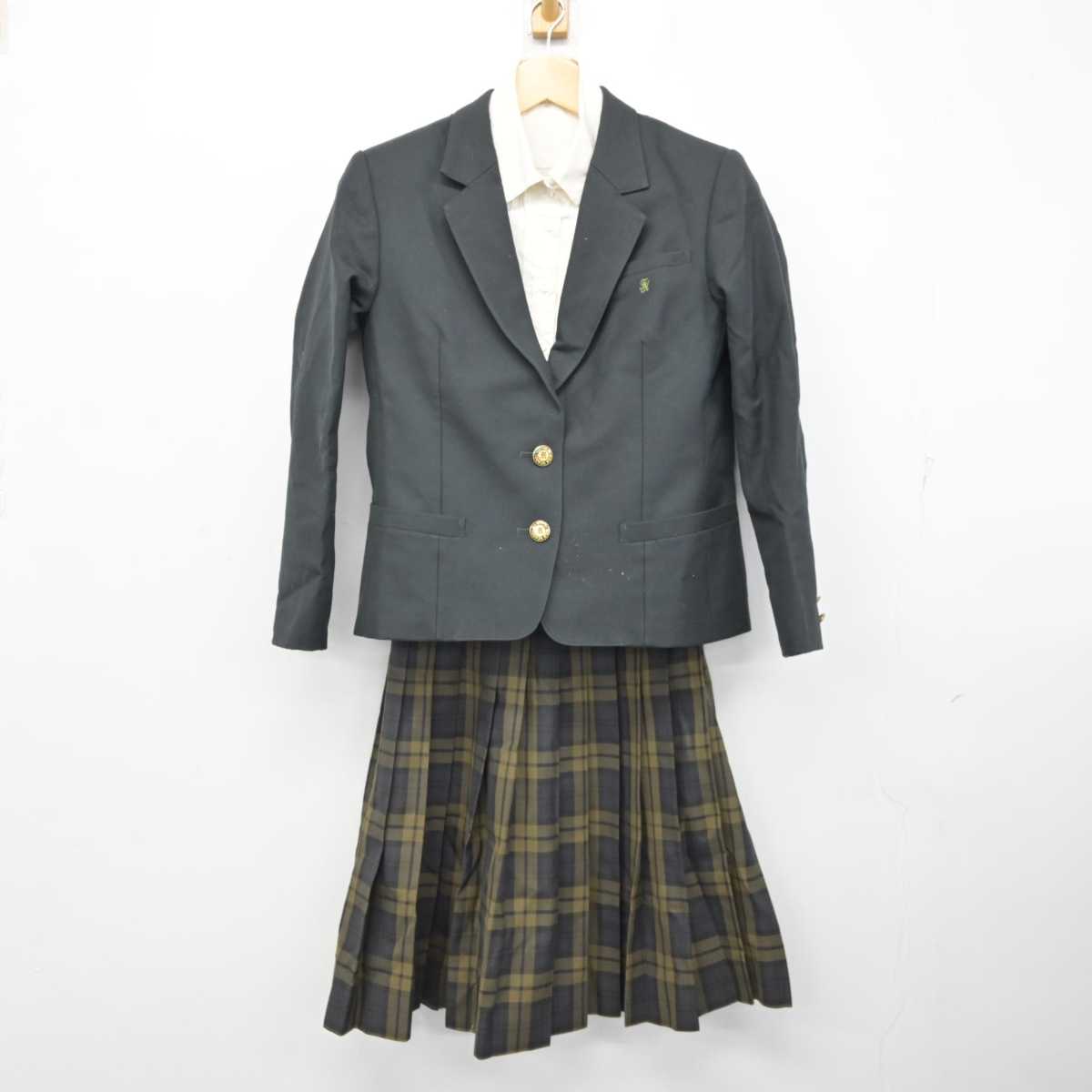 【中古】富山県 上市高等学校 女子制服 3点 (ブレザー・シャツ・スカート) sf073074