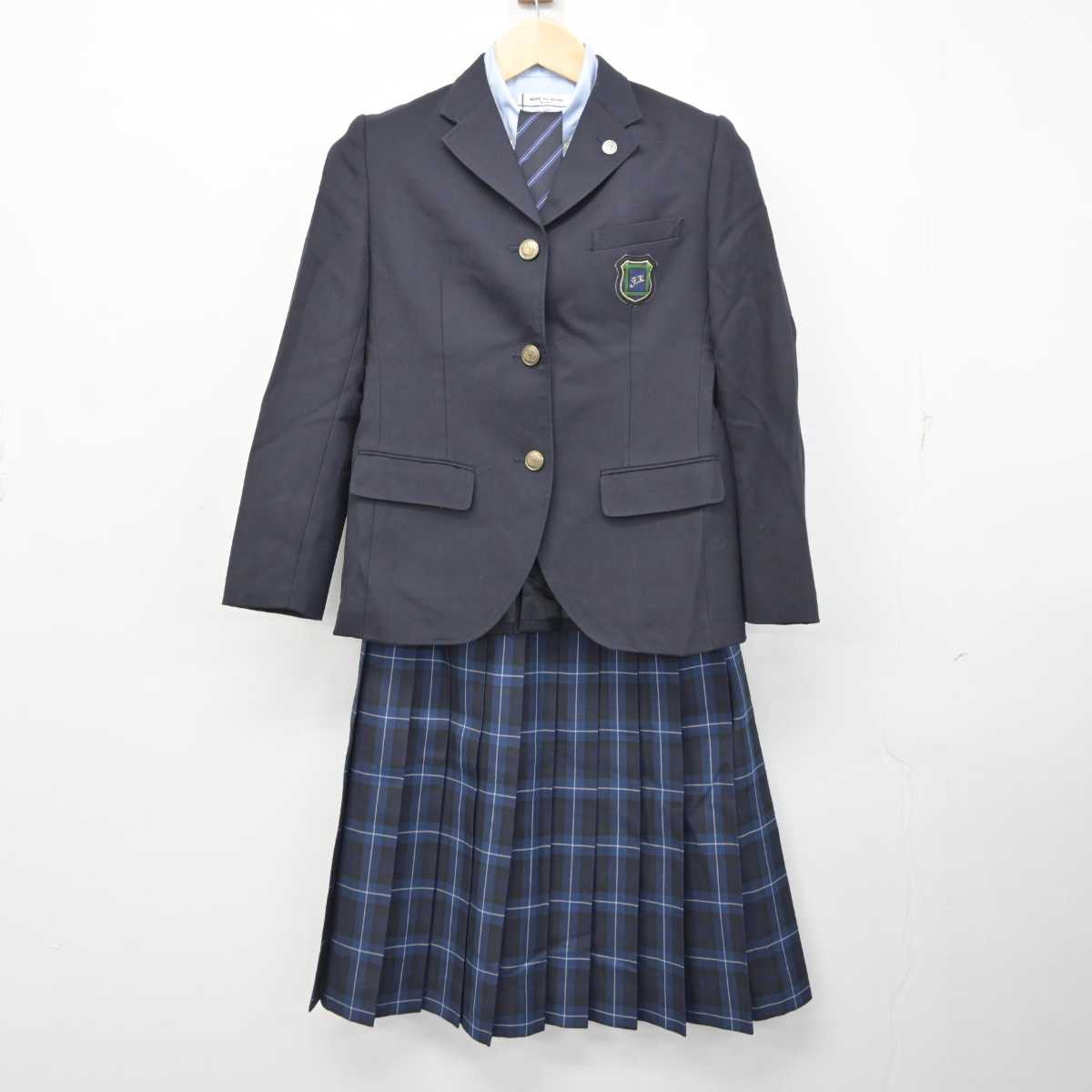 【中古】福岡県 福岡講倫館高等学校 女子制服 4点 (ブレザー・シャツ・スカート) sf073085