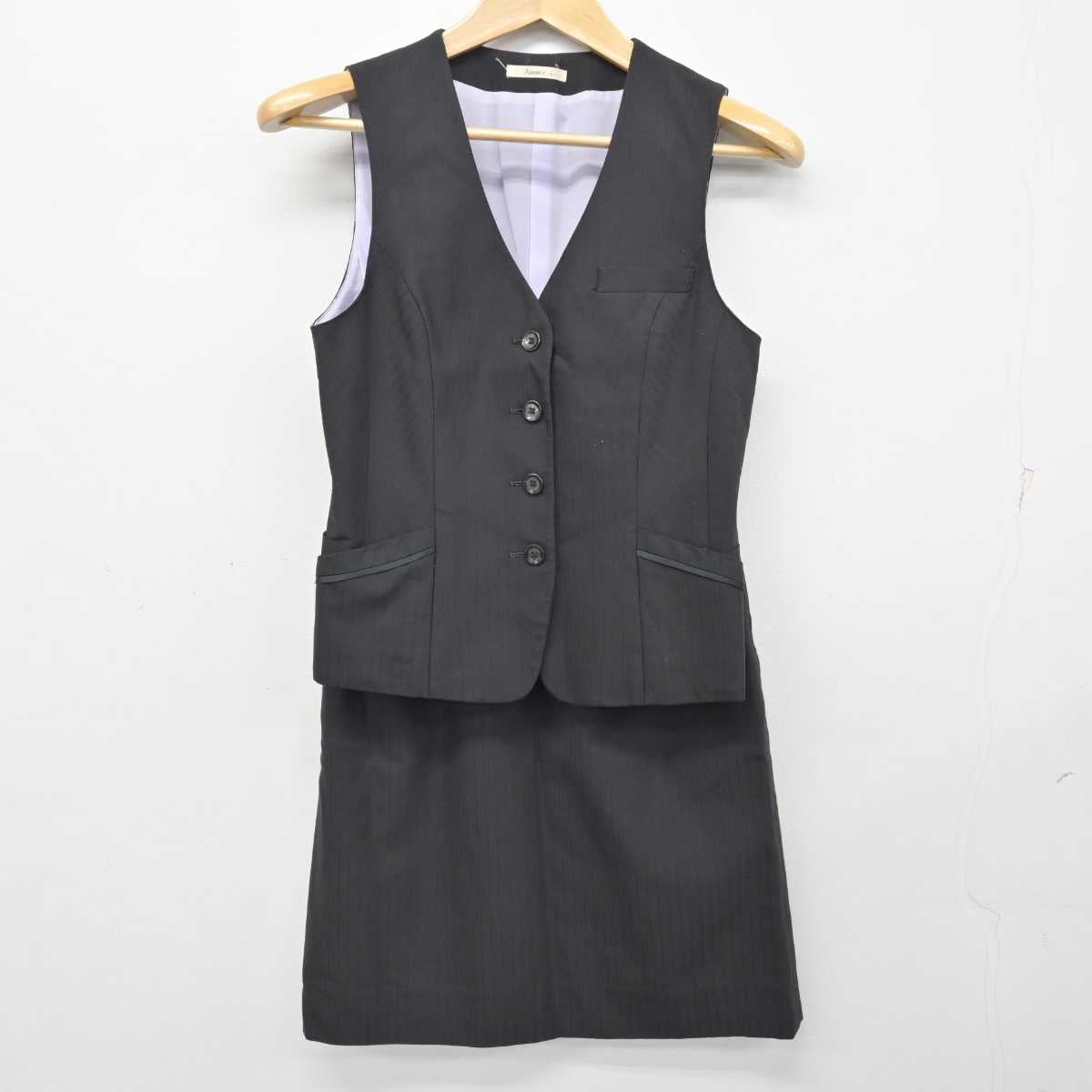 【中古】 事務服 女子制服 3点 (ジャケット・ベスト・スカート) sf073099