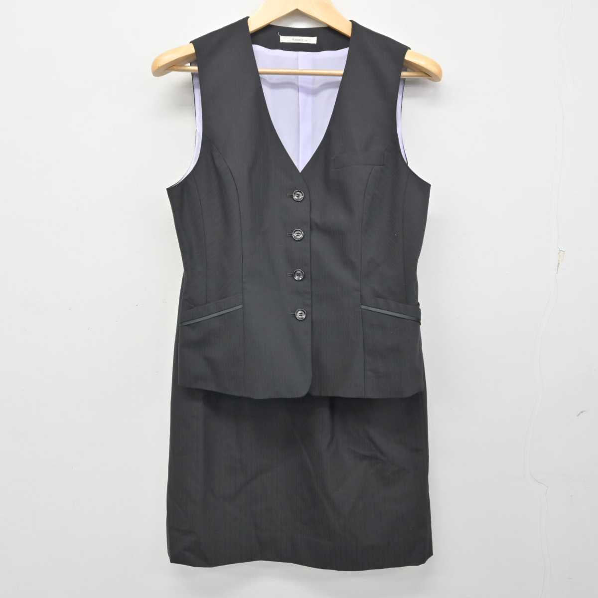 【中古】 事務服 女子制服 3点 (ジャケット・ベスト・スカート) sf073101