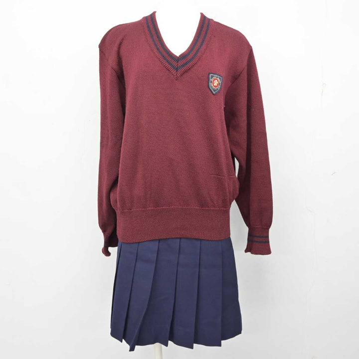 【中古】岡山県 就実高等学校 女子制服 4点 (ブレザー・ベスト・ニット・スカート) sf073133 | 中古制服通販パレイド