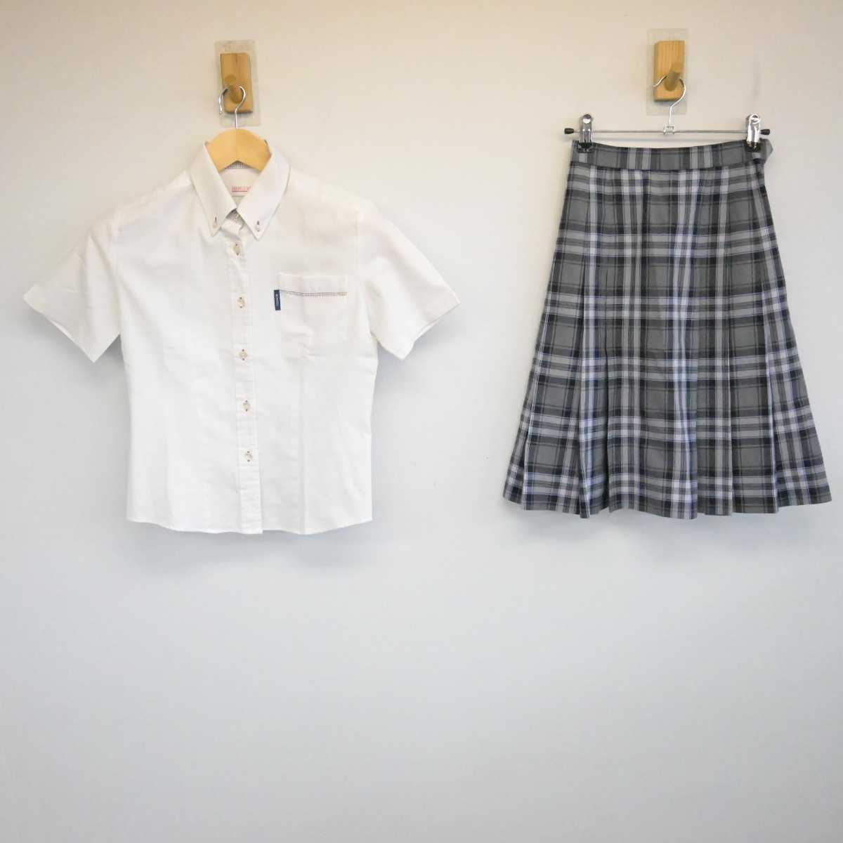 【中古】神奈川県 光明学園相模原高等学校 女子制服 2点 (シャツ・スカート) sf073155