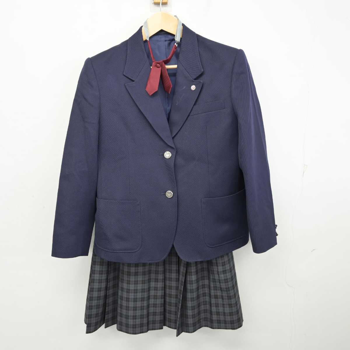 【中古】神奈川県 津久井高等学校 女子制服 4点 (ブレザー・スカート) sf073173