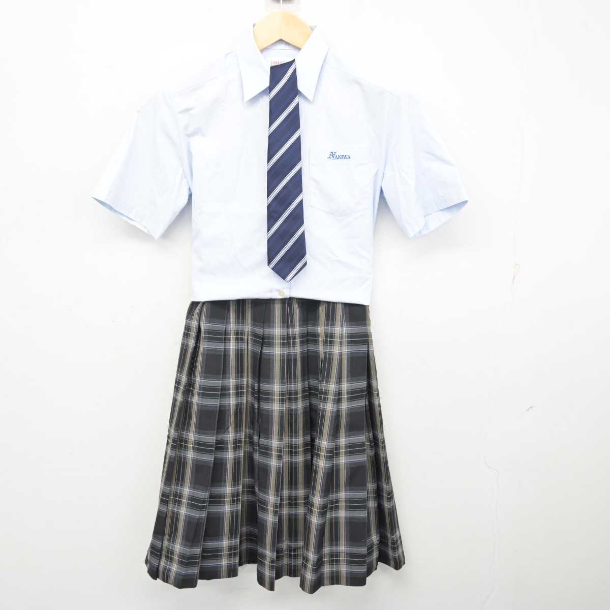 【中古】大阪府 浪速高等学校・中学校 女子制服 3点 (シャツ・スカート) sf073214