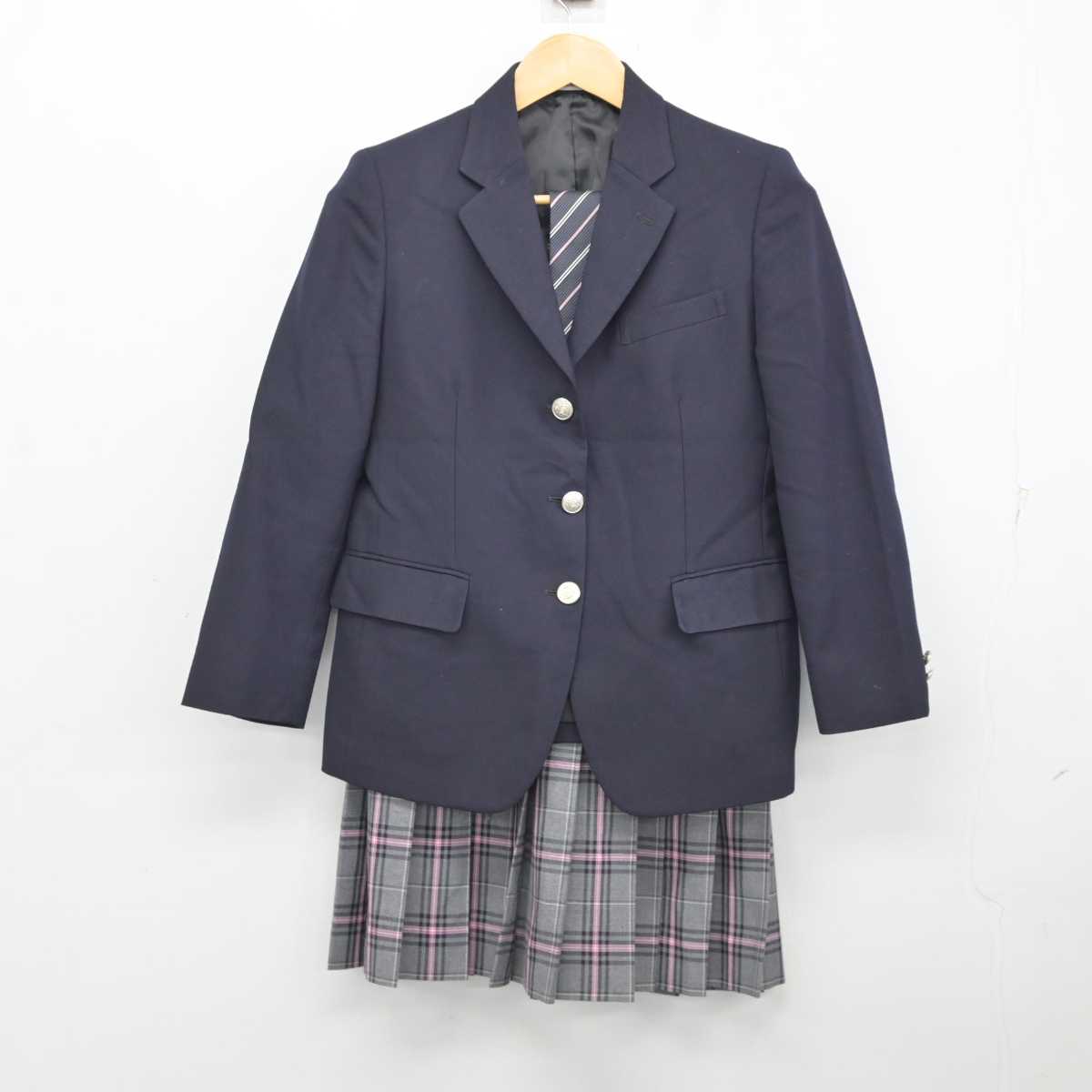 【中古】 クラーク記念国際高等学校 女子制服 3点 (ブレザー・スカート) sf073262
