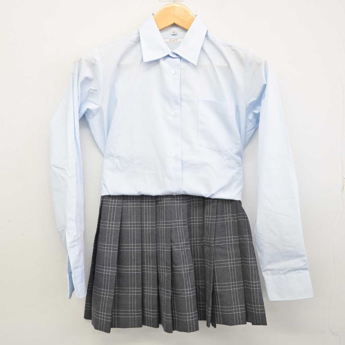 【中古】茨城県 水戸平成学園高等学校 女子制服 2点 (シャツ・スカート) sf073271