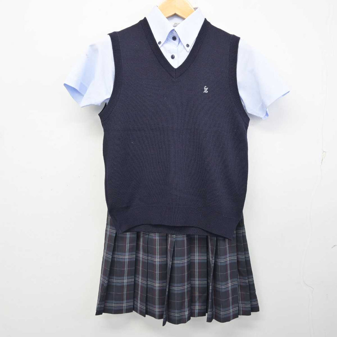 中古】大分県 福徳学院高等学校 女子制服 4点 (ニットベスト・シャツ・スカート) sf073292 | 中古制服通販パレイド