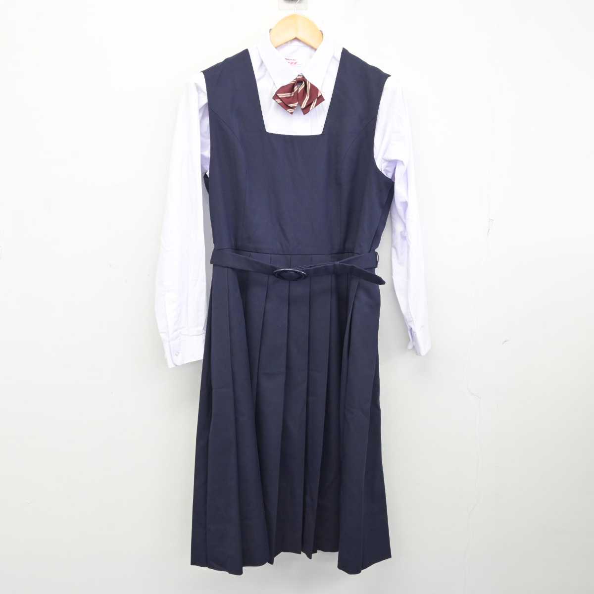 【中古】新潟県 新津第一中学校 女子制服 4点 (ブレザー・シャツ・ジャンパースカート) sf073334