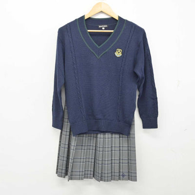 【中古】三重県 久居高等学校 女子制服 2点 (ニット・スカート) sf073353